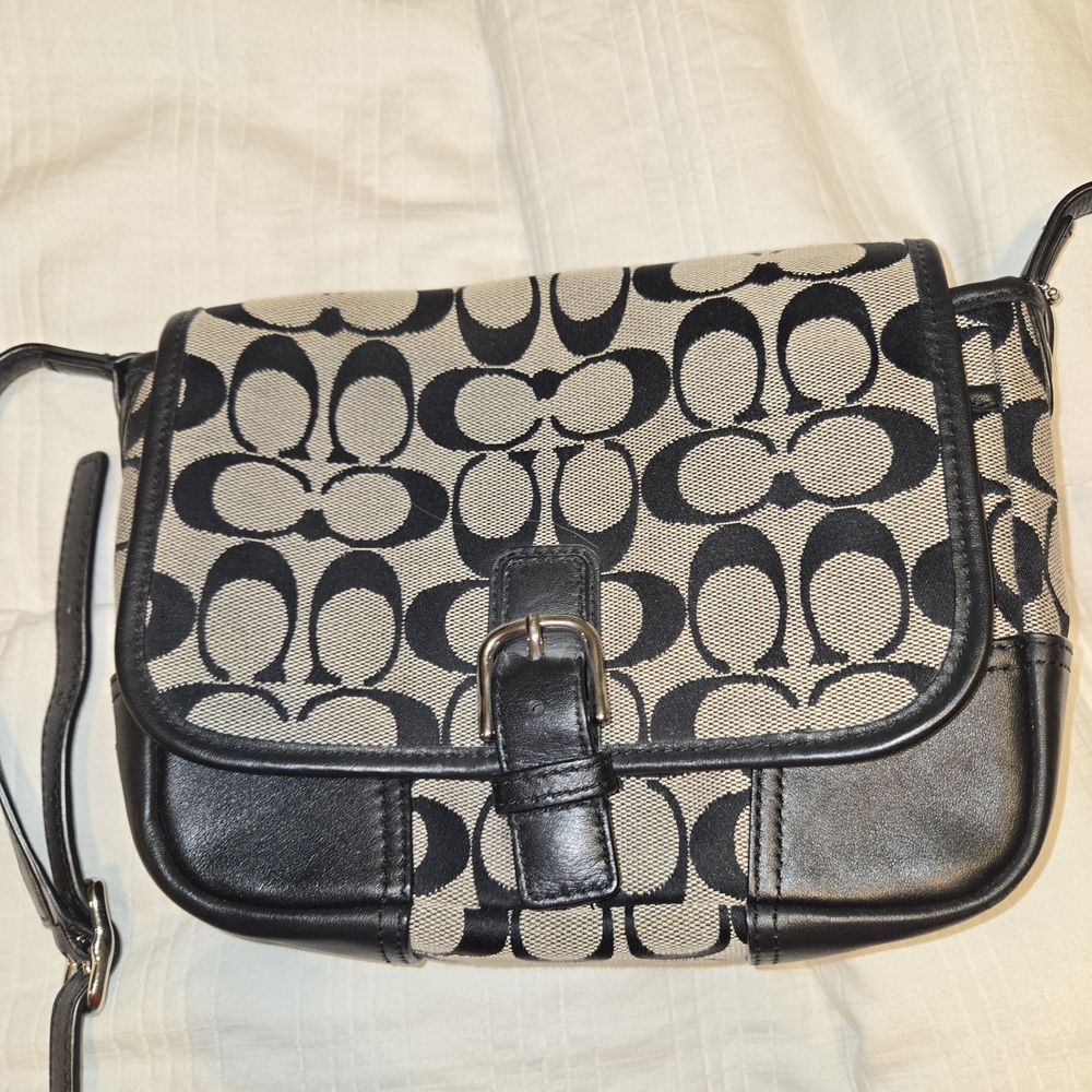 Coach Black and Tan Crossbody Bag